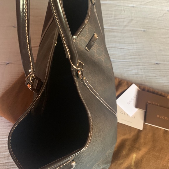 💯Authentic Gucci Coated Canvas Tote - Picture 11 of 12